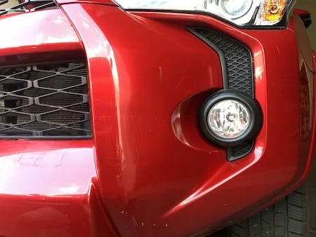 Panel after paintless dent repair on a Toyota Tacoma