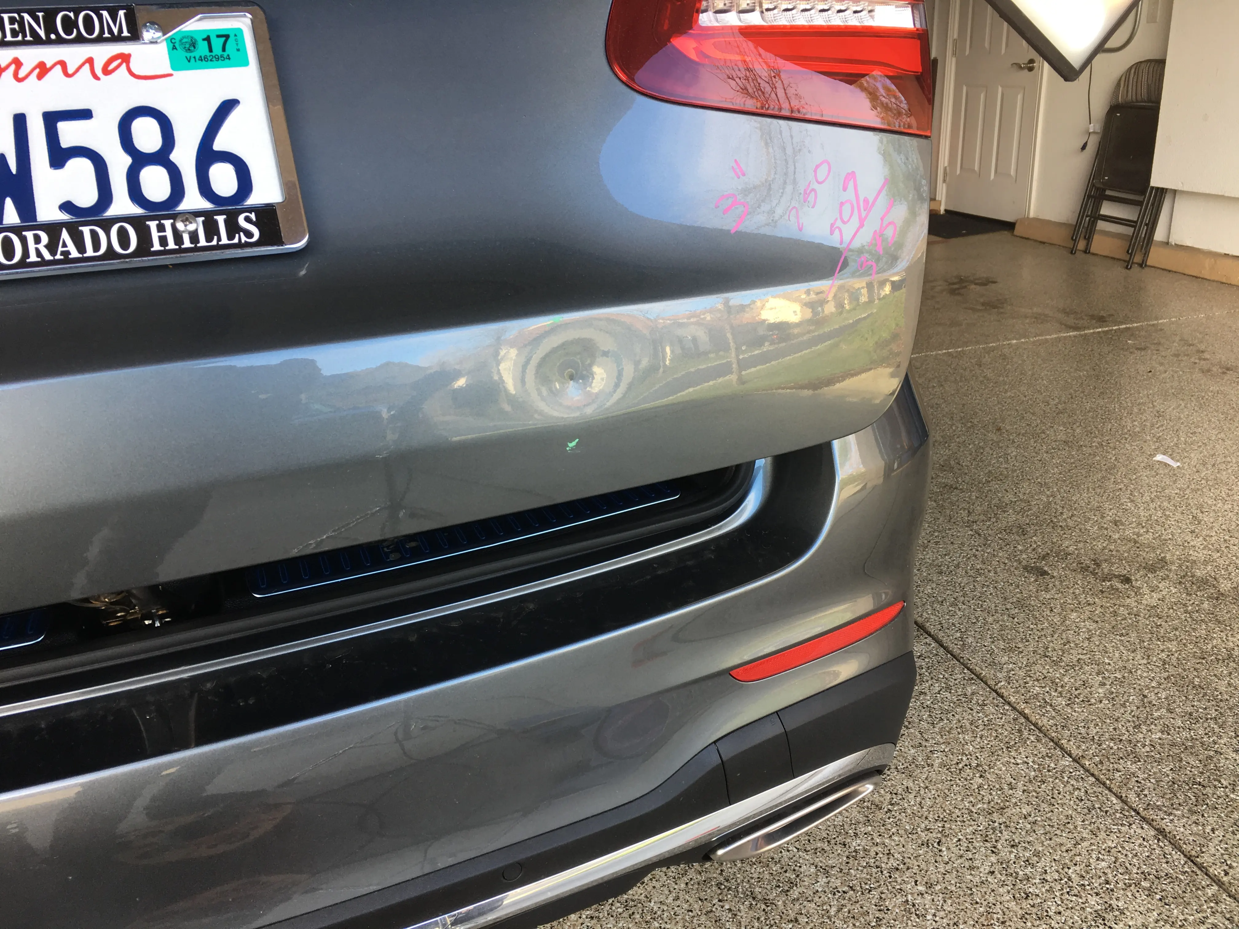 Dent before paintless dent repair, Madisonville TN